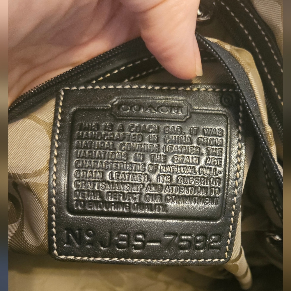 Coach Blk Leather Tote/Satchel Large Great overnight Bag. #9582 - Picture 7 of 13